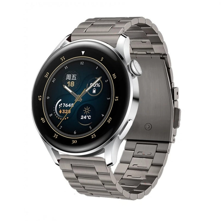 Three Strains Flat Buckle Titanium Steel Watch Band, For Huawei Watch GT4 / GT3 / GT2 46mm