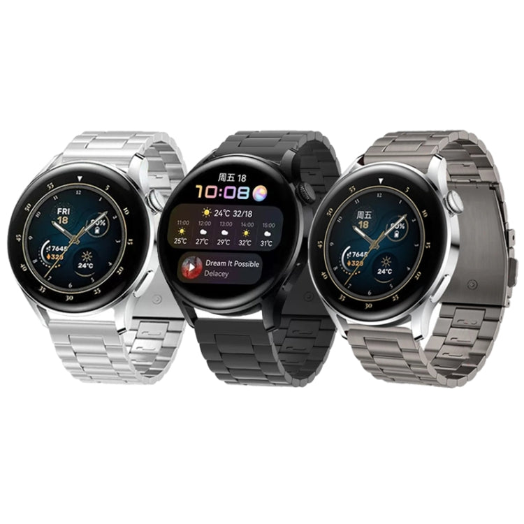 Three Strains Flat Buckle Titanium Steel Watch Band, For Huawei Watch GT4 / GT3 / GT2 46mm