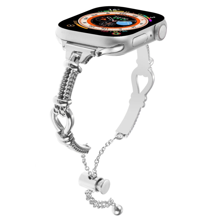 Twist Metal Bracelet Chain Watch Band, For Apple Watch SE 2023 44mm, For Apple Watch SE 2023 40mm, For Apple Watch Ultra 2 49mm, For Apple Watch Series 9 45mm, For Apple Watch Series 9 41mm, For Apple Watch Ultra 49mm, For Apple Watch Series 8 41mm    ...
