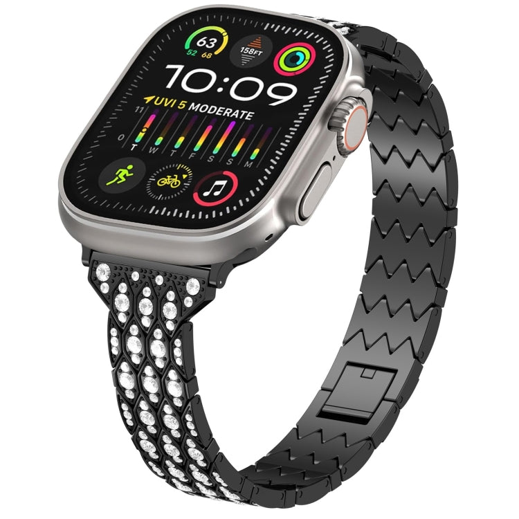 Devil Eye Diamond Bracelet Metal Watch Band, For Apple Watch SE 2023 44mm, For Apple Watch SE 2023 40mm, For Apple Watch Ultra 2 49mm, For Apple Watch Series 9 45mm, For Apple Watch Series 9 41mm, For Apple Watch Ultra 49mm, For Apple Watch Series 8 41...