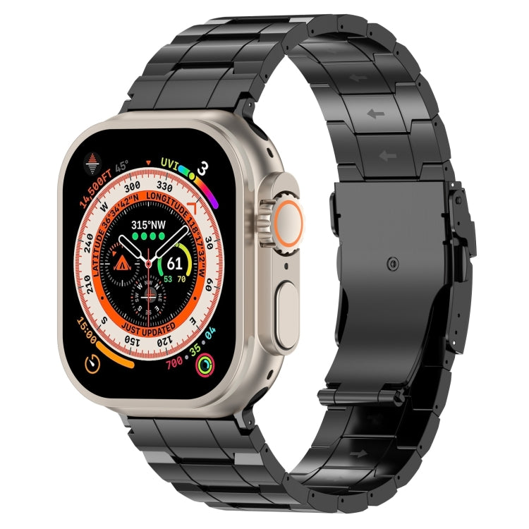 Safety Buckle Trapezoid Titanium Steel Watch Band, For Apple Watch SE 2023 44mm, For Apple Watch SE 2023 40mm, For Apple Watch Ultra 2 49mm, For Apple Watch Series 9 45mm, For Apple Watch Series 9 41mm, For Apple Watch Ultra 49mm                       ...