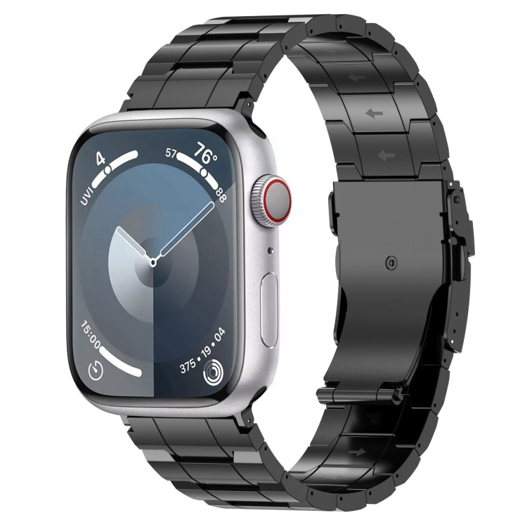 Safety Buckle Trapezoid Titanium Steel Watch Band, For Apple Watch SE 2023 44mm, For Apple Watch SE 2023 40mm, For Apple Watch Ultra 2 49mm, For Apple Watch Series 9 45mm, For Apple Watch Series 9 41mm, For Apple Watch Ultra 49mm                       ...