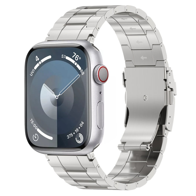 Safety Buckle Trapezoid Titanium Steel Watch Band, For Apple Watch SE 40mm, For Apple Watch SE 44mm, For Apple Watch Series 6 40mm, For Apple Watch Series 6 44mm, For Apple Watch Series 5 44mm, For Apple Watch Series 5 40mm, For Apple Watch Series 4 44...