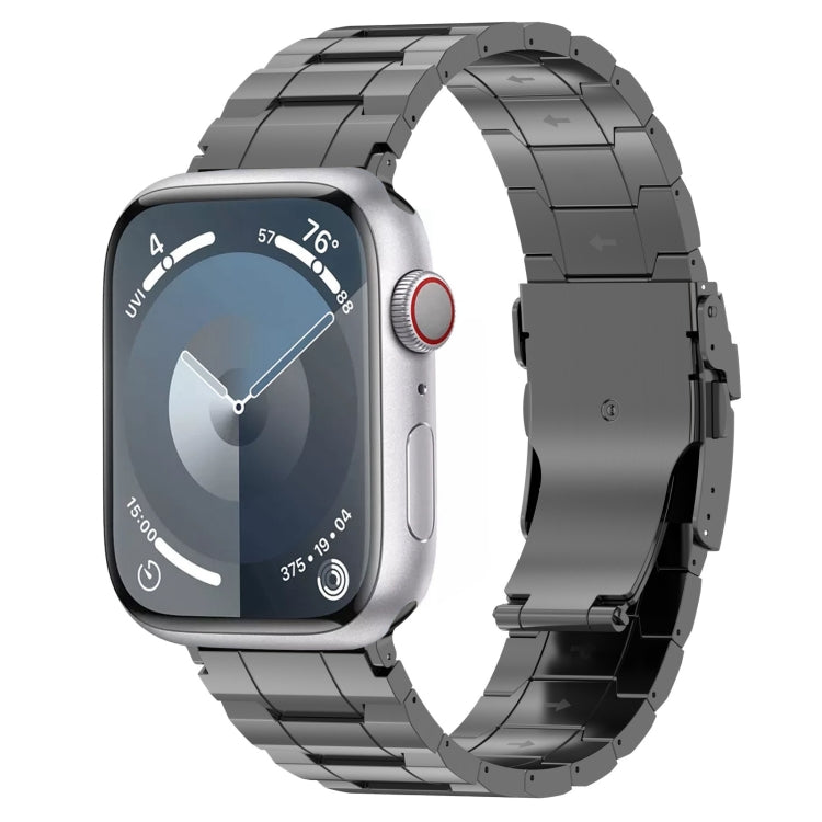 Safety Buckle Trapezoid Titanium Steel Watch Band, For Apple Watch SE 40mm, For Apple Watch SE 44mm, For Apple Watch Series 6 40mm, For Apple Watch Series 6 44mm, For Apple Watch Series 5 44mm, For Apple Watch Series 5 40mm, For Apple Watch Series 4 44...
