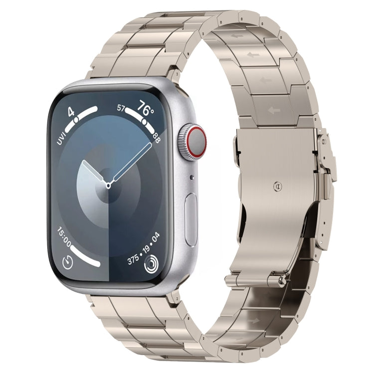 Safety Buckle Trapezoid Titanium Steel Watch Band, For Apple Watch SE 40mm, For Apple Watch SE 44mm, For Apple Watch Series 6 40mm, For Apple Watch Series 6 44mm, For Apple Watch Series 5 44mm, For Apple Watch Series 5 40mm, For Apple Watch Series 4 44...