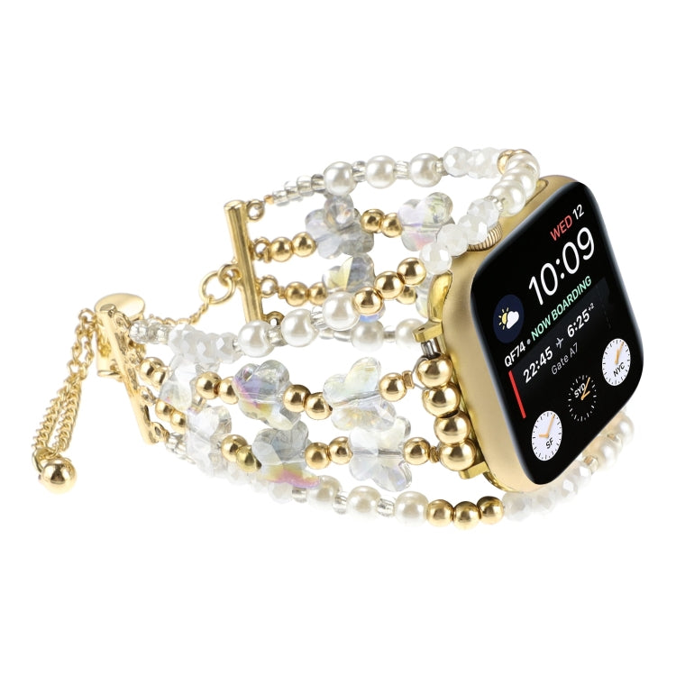 Butterfly Chain Bracelet Metal Watch Band, For Apple Watch SE 2023 44mm, For Apple Watch SE 2023 40mm, For Apple Watch Ultra 2 49mm, For Apple Watch Series 9 45mm, For Apple Watch Series 9 41mm, For Apple Watch Ultra 49mm, For Apple Watch Series 8 41mm...
