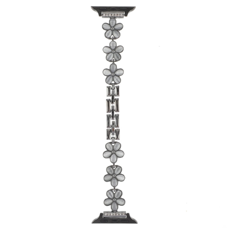 5-petaled Flower Zinc Alloy Chain Watch Band, For Apple Watch Series 4 44mm, For Apple Watch Series 4 40mm, For Apple Watch Series 3 38mm, For Apple Watch Series 3 42mm, For Apple Watch Series 2 42mm, For Apple Watch Series 2 38mm