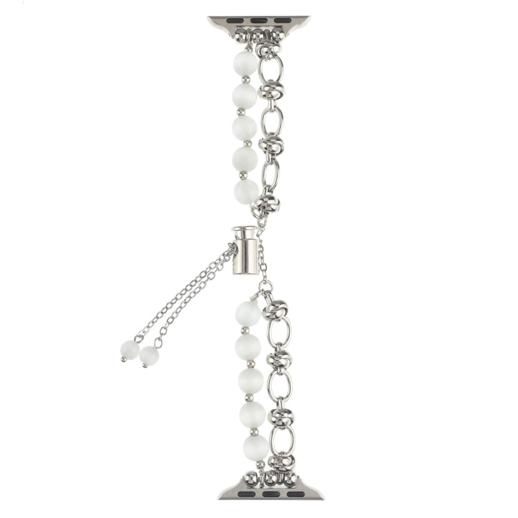 Pearl Chain Metal Bracelet Watch Band, For Apple Watch SE 2023 44mm, For Apple Watch SE 2023 40mm, For Apple Watch Ultra 2 49mm, For Apple Watch Series 9 45mm, For Apple Watch Series 9 41mm, For Apple Watch Ultra 49mm, For Apple Watch Series 8 41mm    ...