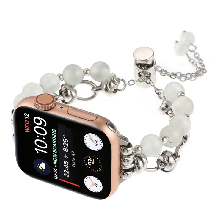 Pearl Chain Metal Bracelet Watch Band, For Apple Watch SE 2023 44mm, For Apple Watch SE 2023 40mm, For Apple Watch Ultra 2 49mm, For Apple Watch Series 9 45mm, For Apple Watch Series 9 41mm, For Apple Watch Ultra 49mm, For Apple Watch Series 8 41mm    ...