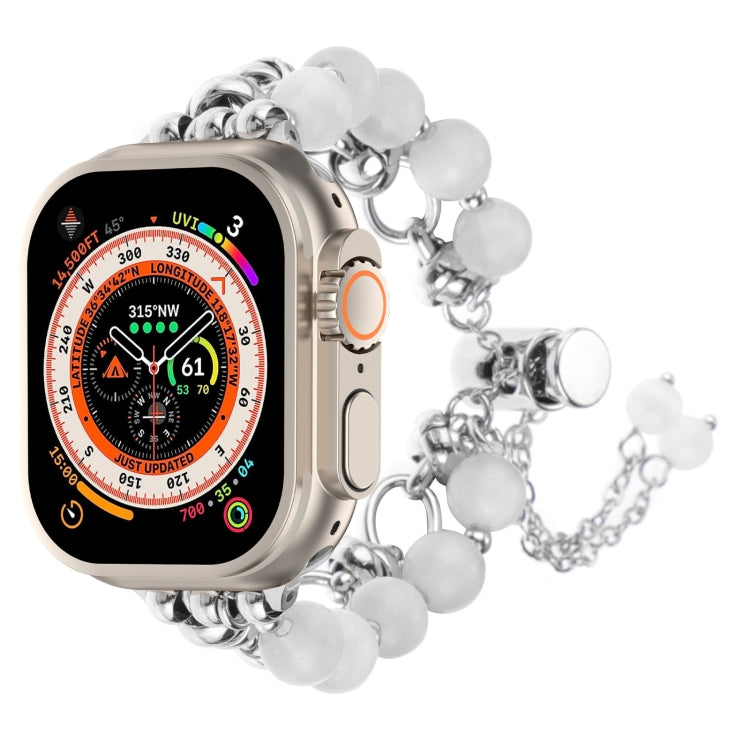 Pearl Chain Metal Bracelet Watch Band, For Apple Watch SE 2023 44mm, For Apple Watch SE 2023 40mm, For Apple Watch Ultra 2 49mm, For Apple Watch Series 9 45mm, For Apple Watch Series 9 41mm, For Apple Watch Ultra 49mm, For Apple Watch Series 8 41mm    ...
