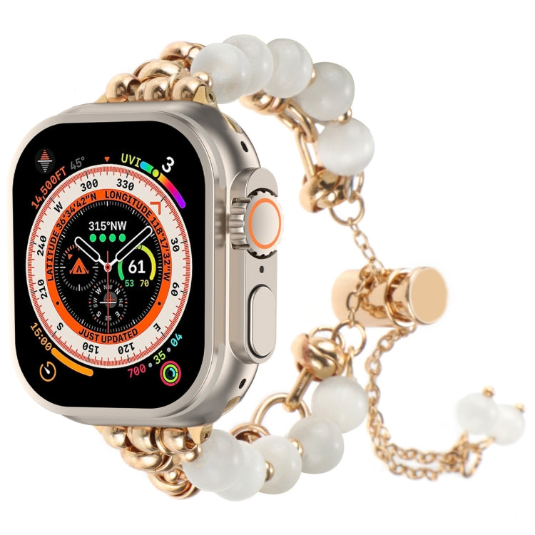 Pearl Chain Metal Bracelet Watch Band, For Apple Watch SE 2023 44mm, For Apple Watch SE 2023 40mm, For Apple Watch Ultra 2 49mm, For Apple Watch Series 9 45mm, For Apple Watch Series 9 41mm, For Apple Watch Ultra 49mm, For Apple Watch Series 8 41mm    ...
