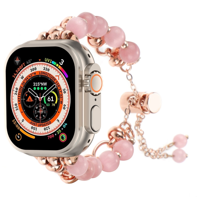 Pearl Chain Metal Bracelet Watch Band, For Apple Watch SE 2023 44mm, For Apple Watch SE 2023 40mm, For Apple Watch Ultra 2 49mm, For Apple Watch Series 9 45mm, For Apple Watch Series 9 41mm, For Apple Watch Ultra 49mm, For Apple Watch Series 8 41mm    ...
