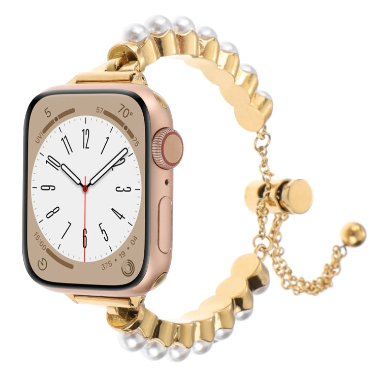 Pearl Bracelet Metal Watch Band, For Apple Watch SE 40mm, For Apple Watch SE 44mm, For Apple Watch Series 6 40mm, For Apple Watch Series 6 44mm, For Apple Watch Series 5 44mm, For Apple Watch Series 5 40mm, For Apple Watch Series 4 44mm                ...