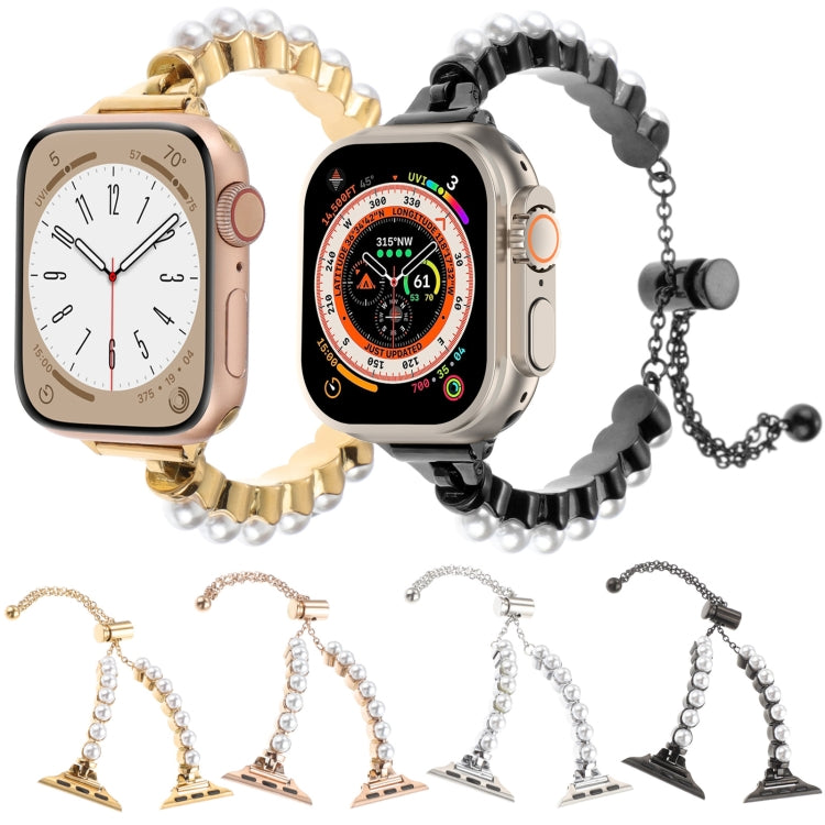 Pearl Bracelet Metal Watch Band, For Apple Watch SE 40mm, For Apple Watch SE 44mm, For Apple Watch Series 6 40mm, For Apple Watch Series 6 44mm, For Apple Watch Series 5 44mm, For Apple Watch Series 5 40mm, For Apple Watch Series 4 44mm                ...