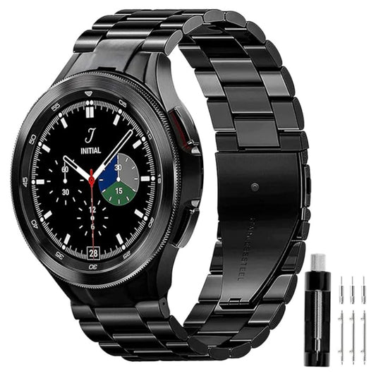 Three Bead Stainless Steel Metal Watch Band, For Samsung Galaxy Watch 6 / 5 / 4