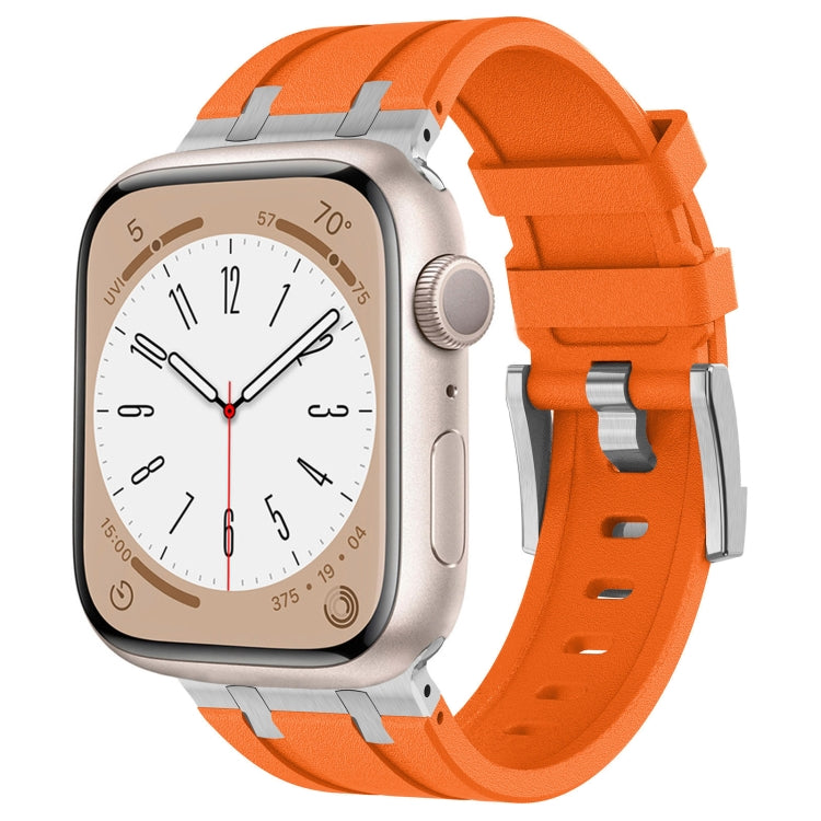 Stone Grain Liquid Silicone Watch Band, For Apple Watch SE 2023 44mm, For Apple Watch Ultra 2 49mm, For Apple Watch Series 9 45mm, For Apple Watch Ultra 49mm