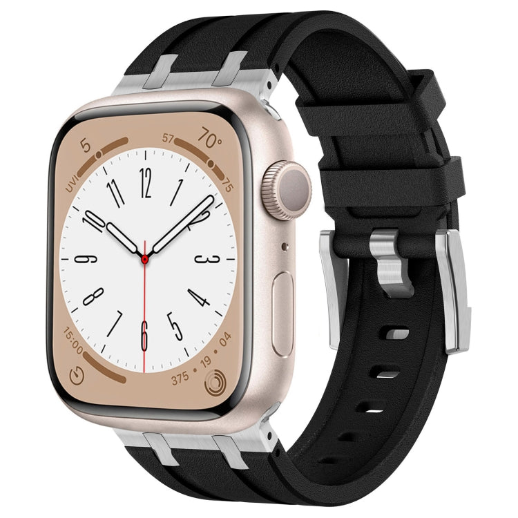 Stone Grain Liquid Silicone Watch Band, For Apple Watch SE 2023 44mm, For Apple Watch Ultra 2 49mm, For Apple Watch Series 9 45mm, For Apple Watch Ultra 49mm