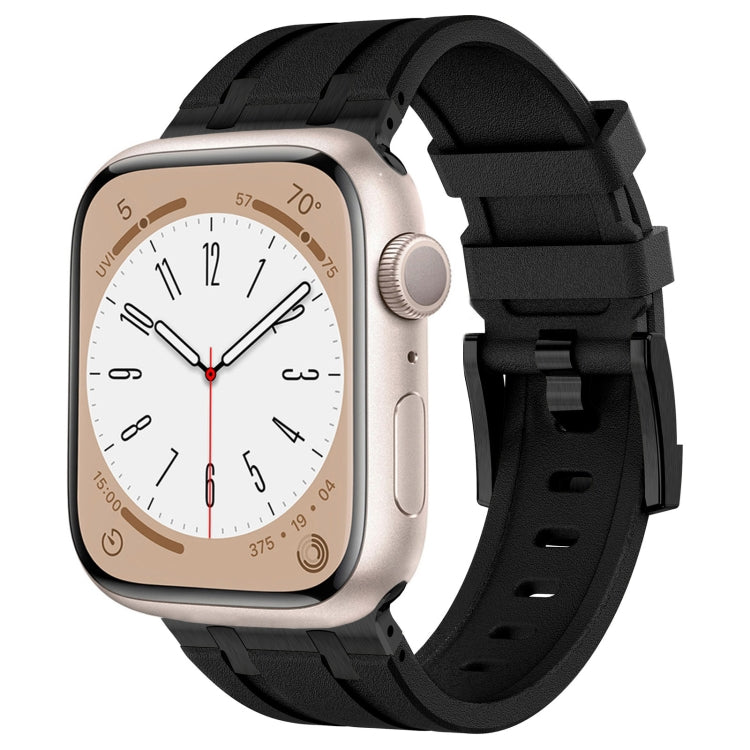 Stone Grain Liquid Silicone Watch Band, For Apple Watch Series 8 45mm, For Apple Watch SE 2022 44mm, For Apple Watch Series 7 45mm, For Apple Watch SE 44mm