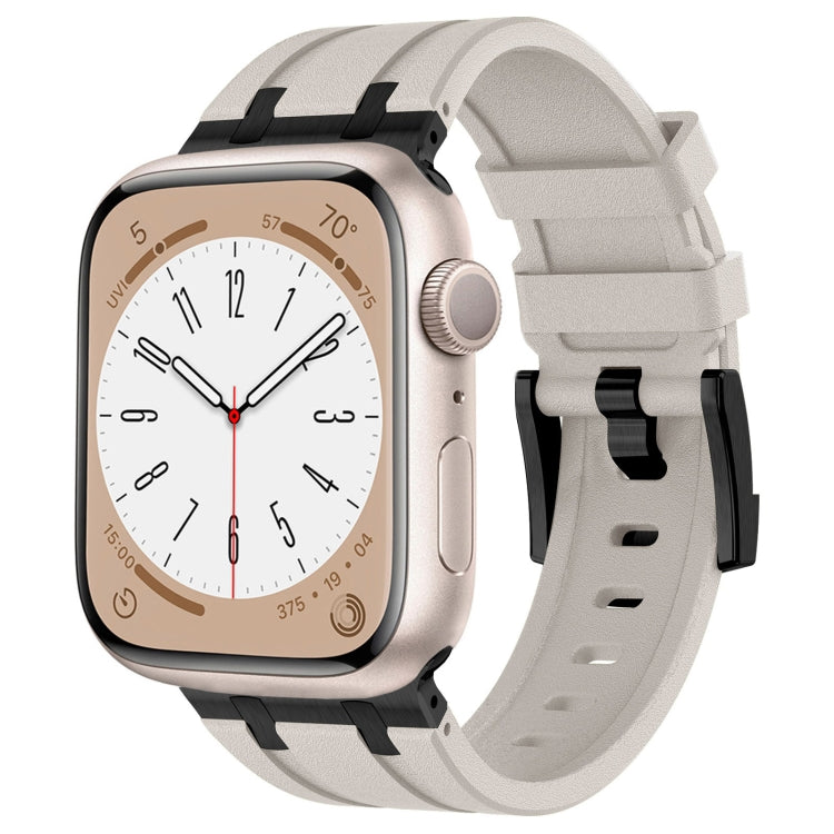 Stone Grain Liquid Silicone Watch Band, For Apple Watch Series 6 44mm, For Apple Watch Series 5 44mm, For Apple Watch Series 4 44mm, For Apple Watch Series 3 42mm