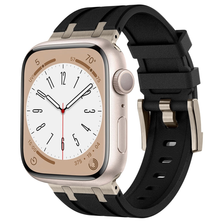 Stone Grain Liquid Silicone Watch Band, For Apple Watch Series 6 44mm, For Apple Watch Series 5 44mm, For Apple Watch Series 4 44mm, For Apple Watch Series 3 42mm