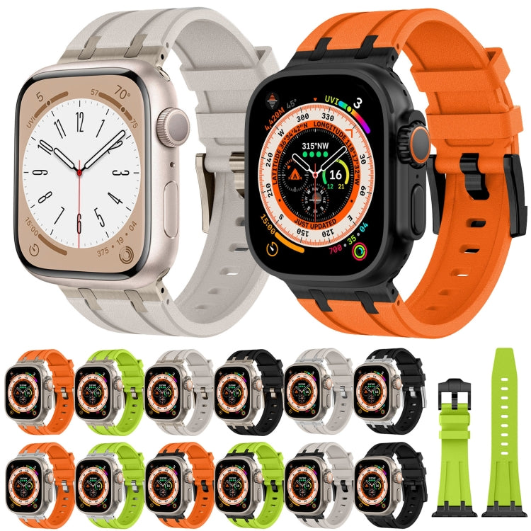 Stone Grain Liquid Silicone Watch Band, For Apple Watch SE 2023 44mm, For Apple Watch Ultra 2 49mm, For Apple Watch Series 9 45mm, For Apple Watch Ultra 49mm