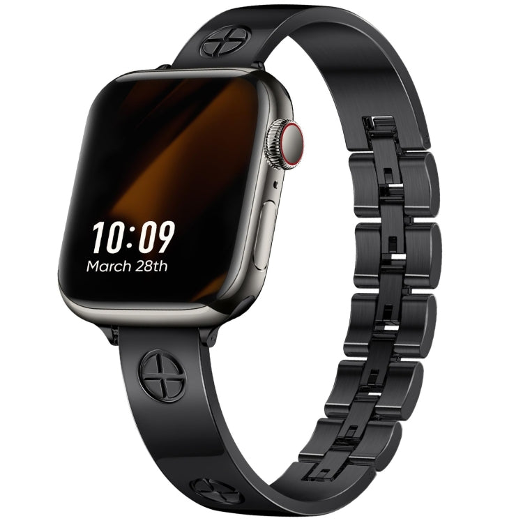 Cross Bracelet Stainless Steel Watch Band, For Apple Watch SE 2023 44mm, For Apple Watch SE 2023 40mm, For Apple Watch Ultra 2 49mm, For Apple Watch Series 9 45mm, For Apple Watch Series 9 41mm, For Apple Watch Ultra 49mm, For Apple Watch Series 8 41mm...