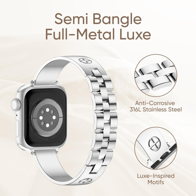 Cross Bracelet Stainless Steel Watch Band, For Apple Watch SE 2023 44mm, For Apple Watch SE 2023 40mm, For Apple Watch Ultra 2 49mm, For Apple Watch Series 9 45mm, For Apple Watch Series 9 41mm, For Apple Watch Ultra 49mm, For Apple Watch Series 8 41mm...