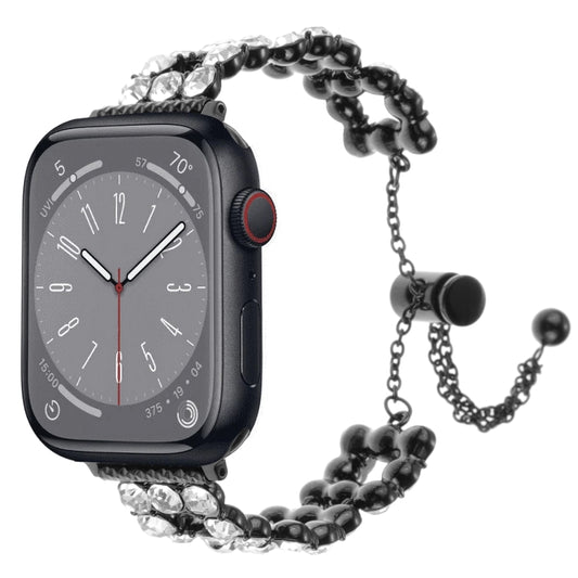 Rhinestone Metal Bracelet Watch Band, For Apple Watch SE 2023 44mm, For Apple Watch SE 2023 40mm, For Apple Watch Ultra 2 49mm, For Apple Watch Series 9 45mm, For Apple Watch Series 9 41mm, For Apple Watch Ultra 49mm, For Apple Watch Series 8 41mm     ...