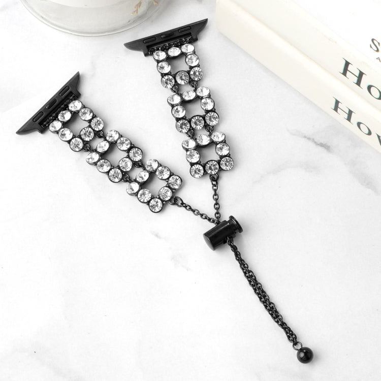 Rhinestone Metal Bracelet Watch Band, For Apple Watch SE 40mm, For Apple Watch SE 44mm, For Apple Watch Series 6 40mm, For Apple Watch Series 6 44mm, For Apple Watch Series 5 44mm, For Apple Watch Series 5 40mm, For Apple Watch Series 4 44mm           ...