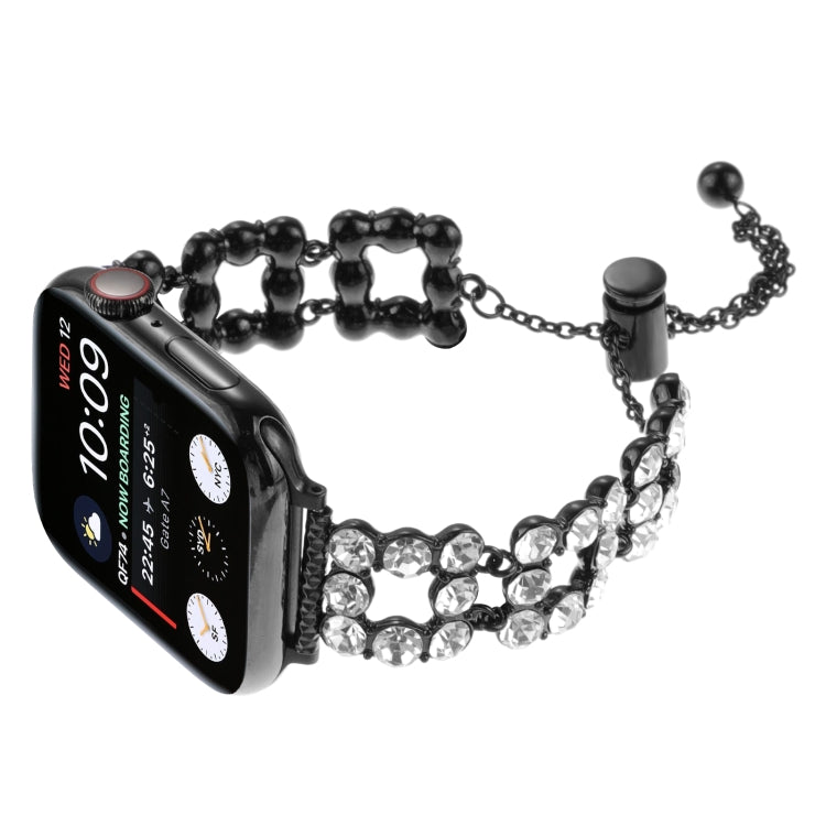 Rhinestone Metal Bracelet Watch Band, For Apple Watch SE 40mm, For Apple Watch SE 44mm, For Apple Watch Series 6 40mm, For Apple Watch Series 6 44mm, For Apple Watch Series 5 44mm, For Apple Watch Series 5 40mm, For Apple Watch Series 4 44mm           ...