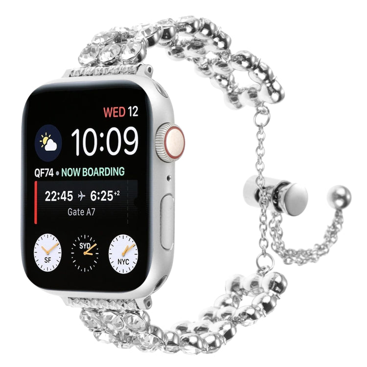 Rhinestone Metal Bracelet Watch Band, For Apple Watch SE 40mm, For Apple Watch SE 44mm, For Apple Watch Series 6 40mm, For Apple Watch Series 6 44mm, For Apple Watch Series 5 44mm, For Apple Watch Series 5 40mm, For Apple Watch Series 4 44mm           ...