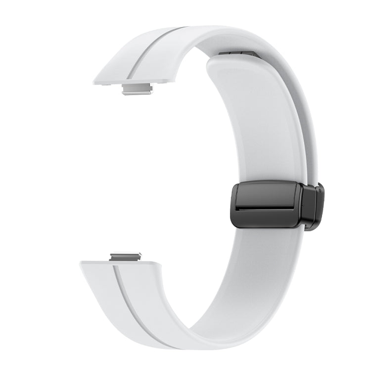 Magnetic Folding Black Buckle Silicone Watch Band, For Huawei Watch Fit3