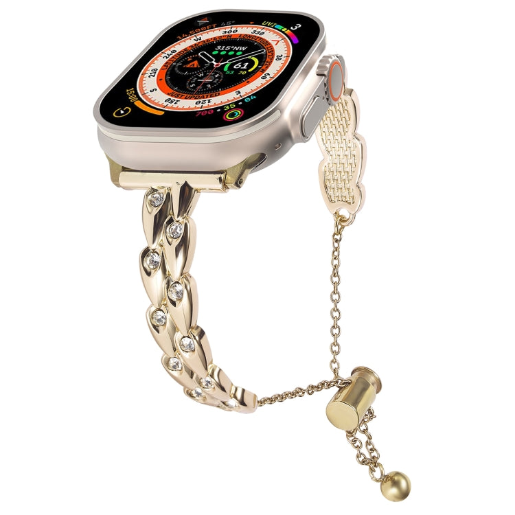 Rhinestone Peacock Metal Bracelet Watch Band, For Apple Watch SE 2023 44mm, For Apple Watch SE 2023 40mm, For Apple Watch Ultra 2 49mm, For Apple Watch Series 9 45mm, For Apple Watch Series 9 41mm, For Apple Watch Ultra 49mm, For Apple Watch Series 8 4...
