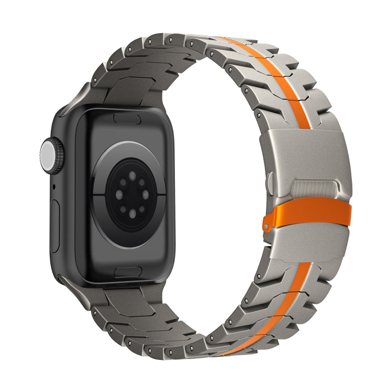 Double Lock Buckle Turtle Titanium Steel Watch Band, For Apple Watch 42mm, For Apple Watch 38mm