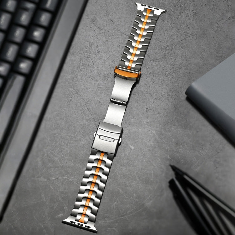 Double Lock Buckle Turtle Titanium Steel Watch Band, For Apple Watch SE 40mm, For Apple Watch SE 44mm, For Apple Watch Series 6 40mm, For Apple Watch Series 6 44mm, For Apple Watch Series 5 44mm, For Apple Watch Series 5 40mm                           ...
