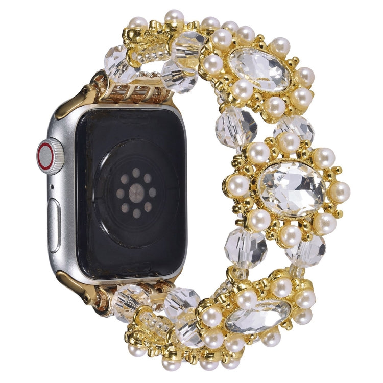 Beaded Pearl Gemstone Bracelet Watch Band, For Apple Watch SE 2023 44mm, For Apple Watch SE 2023 40mm, For Apple Watch Ultra 2 49mm, For Apple Watch Series 9 45mm, For Apple Watch Series 9 41mm, For Apple Watch Ultra 49mm, For Apple Watch Series 8 41mm...