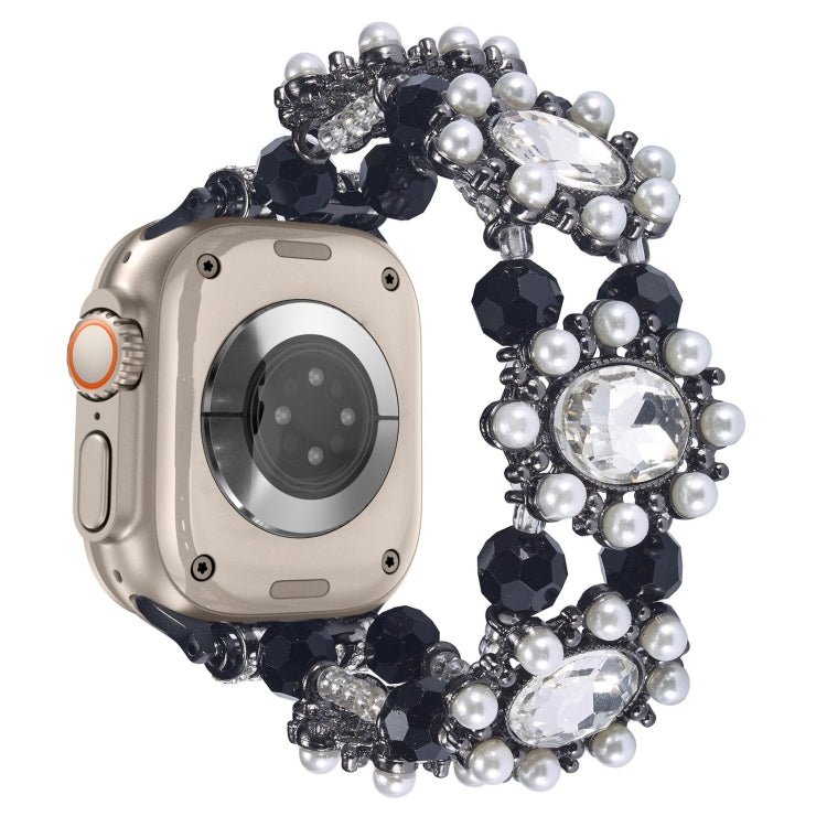 Beaded Pearl Gemstone Bracelet Watch Band, For Apple Watch SE 2023 44mm, For Apple Watch SE 2023 40mm, For Apple Watch Ultra 2 49mm, For Apple Watch Series 9 45mm, For Apple Watch Series 9 41mm, For Apple Watch Ultra 49mm, For Apple Watch Series 8 41mm...