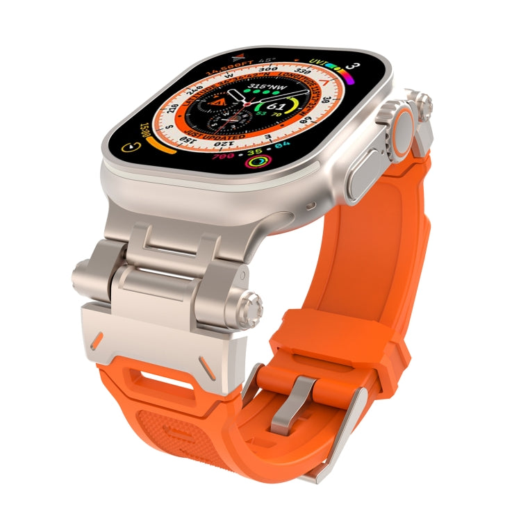 Stainless Steel Connector TPU Watch Band, For Apple Watch Series 8 45mm, For Apple Watch SE 2022 44mm