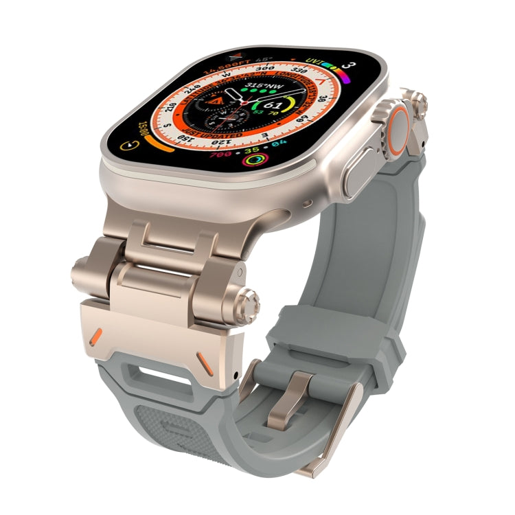 Stainless Steel Connector TPU Watch Band, For Apple Watch Series 8 45mm, For Apple Watch SE 2022 44mm