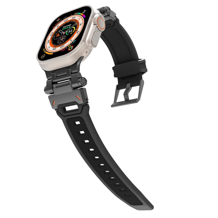 Stainless Steel Connector TPU Watch Band, For Apple Watch Series 7 45mm, For Apple Watch SE 44mm