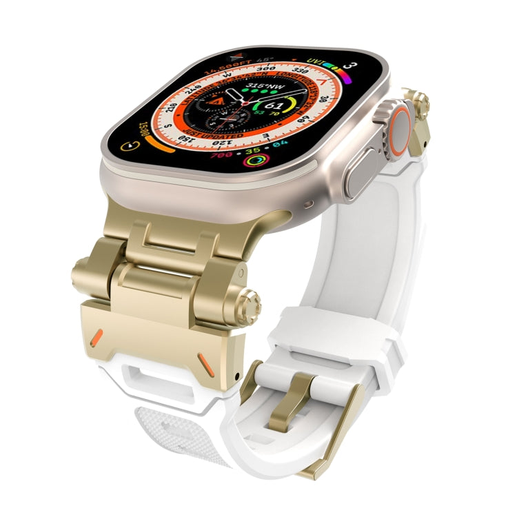 Stainless Steel Connector TPU Watch Band, For Apple Watch Series 7 45mm, For Apple Watch SE 44mm