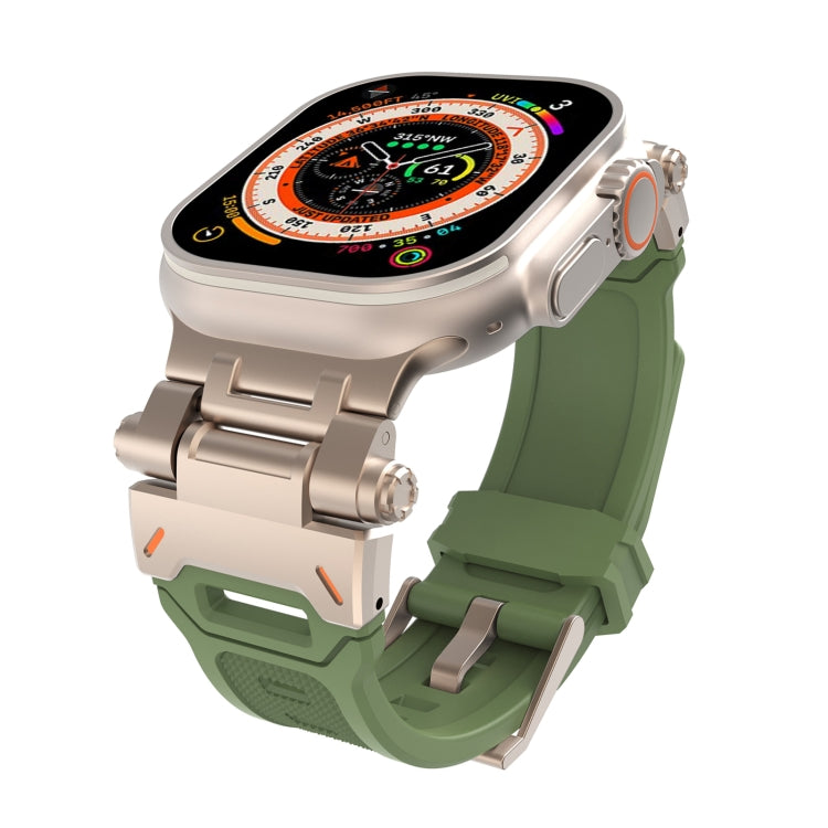 Stainless Steel Connector TPU Watch Band, For Apple Watch Series 7 45mm, For Apple Watch SE 44mm