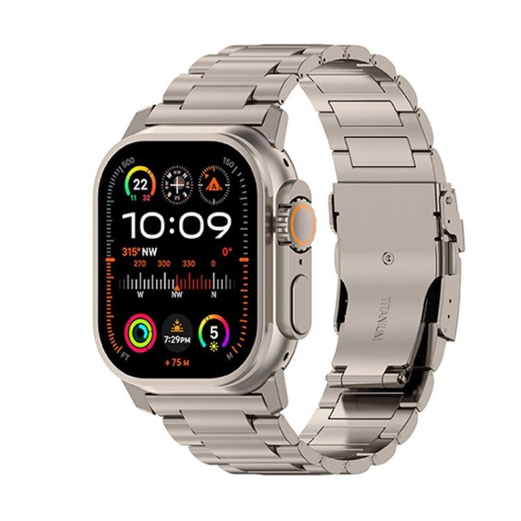 26mm Safety Buckle Titanium Alloy Watch Band, For Apple Watch SE 2023 44mm, For Apple Watch Ultra 2 49mm, For Apple Watch Series 9 45mm, For Apple Watch Ultra 49mm, For Apple Watch Series 8 45mm, For Apple Watch SE 2022 44mm, For Apple Watch Series 7 4...