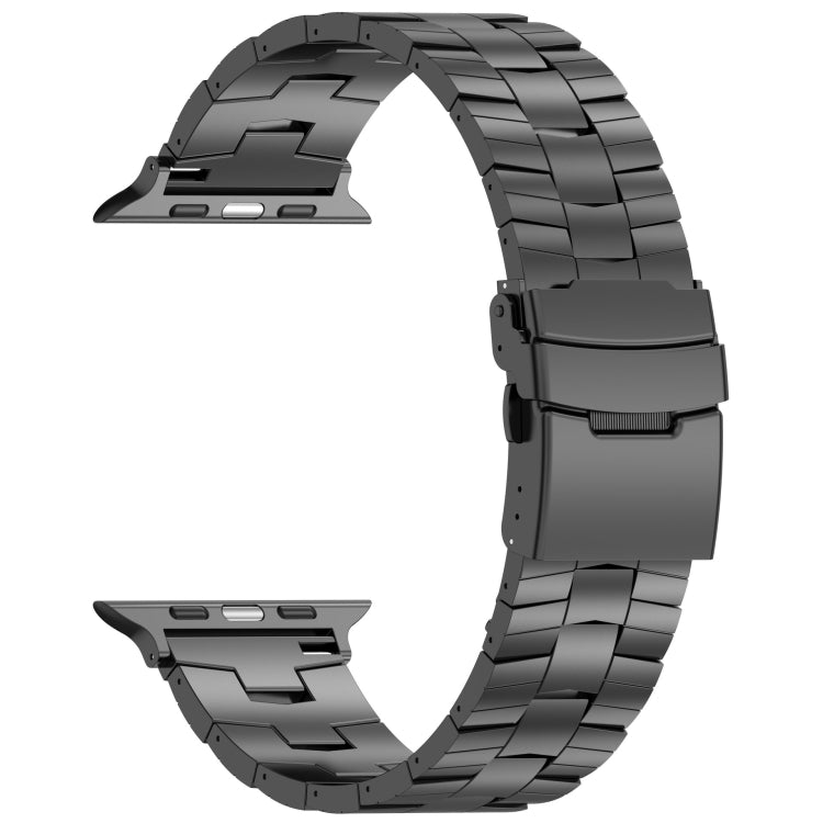 Rice Ears Safety Buckle Titanium Alloy Watch Band, For Apple Watch Series 5 44mm, For Apple Watch Series 4 44mm, For Apple Watch Series 3 42mm