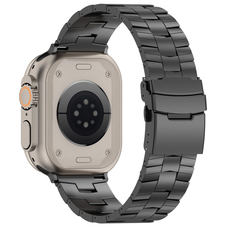 Rice Ears Safety Buckle Titanium Alloy Watch Band, For Apple Watch Series 5 44mm, For Apple Watch Series 4 44mm, For Apple Watch Series 3 42mm