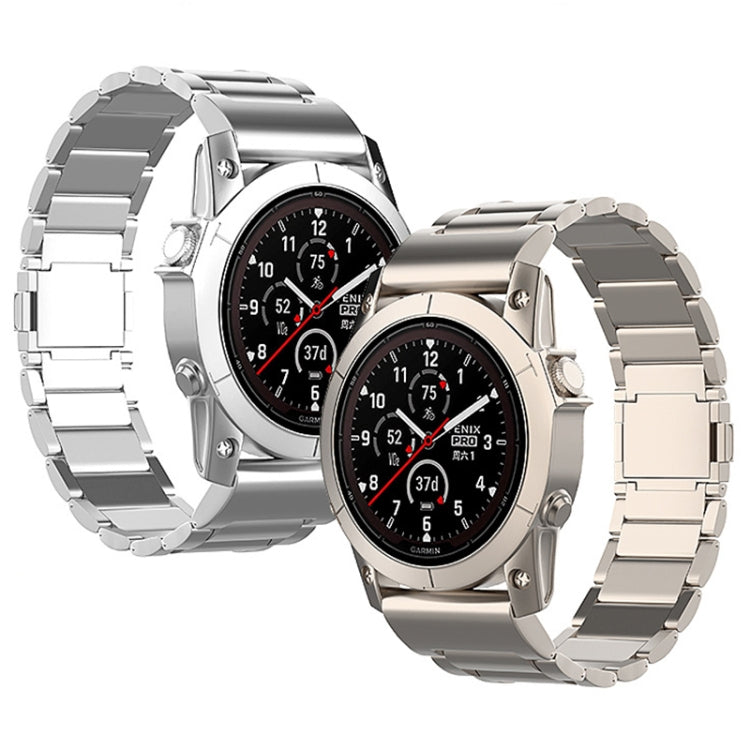 22mm Three-Bead Magnetic Buckle Metal Quick Release Watch Band, For Garmin Fenix 7 / Forerunner 965