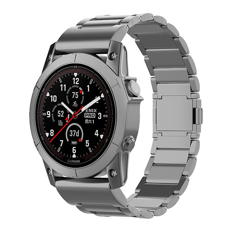 26mm Three-Bead Magnetic Buckle Metal Quick Release Watch Band, For Garmin Tactix 7 Pro / Fenix 7X