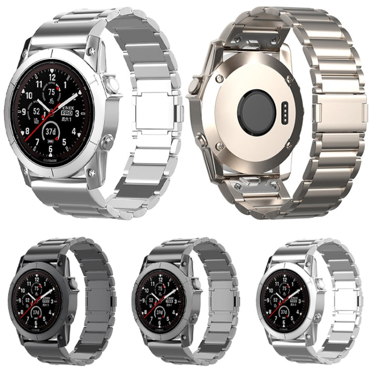 26mm Three-Bead Magnetic Buckle Metal Quick Release Watch Band, For Garmin Tactix 7 Pro / Fenix 7X