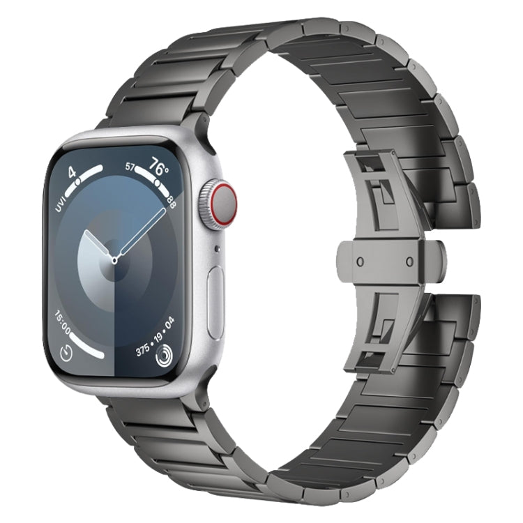 I-shaped Butterfly Buckle Titanium Alloy Watch Band, For Apple Watch SE 2023 44mm, For Apple Watch Ultra 2 49mm, For Apple Watch Series 9 45mm, For Apple Watch Ultra 49mm, For Apple Watch Series 8 45mm, For Apple Watch SE 2022 44mm                     ...