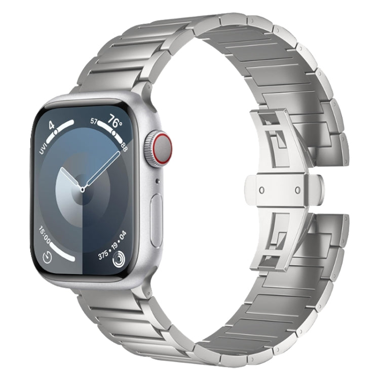 I-shaped Butterfly Buckle Titanium Alloy Watch Band, For Apple Watch SE 2023 44mm, For Apple Watch Ultra 2 49mm, For Apple Watch Series 9 45mm, For Apple Watch Ultra 49mm, For Apple Watch Series 8 45mm, For Apple Watch SE 2022 44mm                     ...
